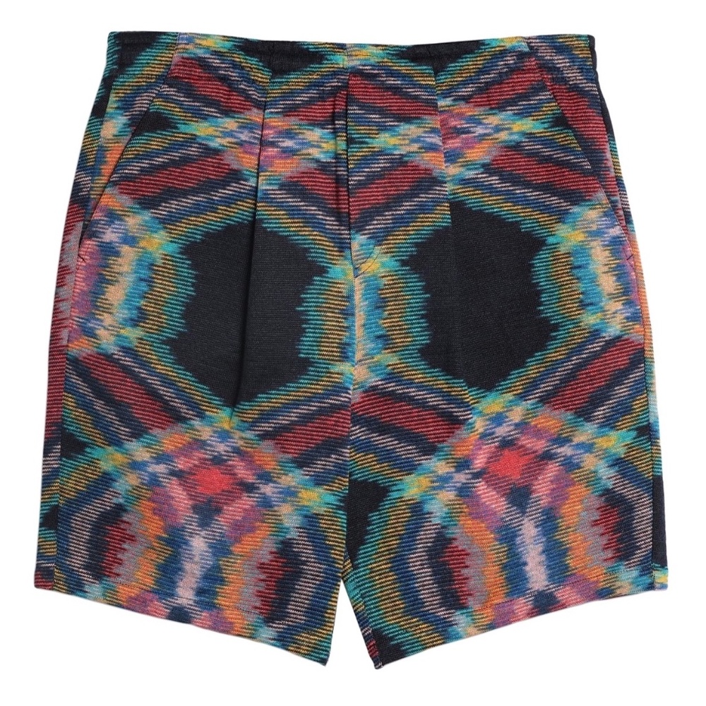 Missoni Pleated Linen Drawstring Shorts Knit Pattern M Knee-Length Mens